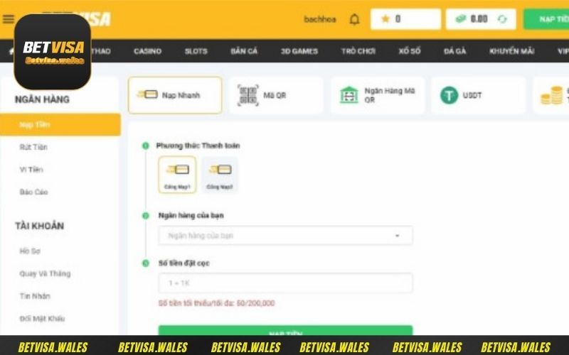 Giải đáp câu hỏi về giao dịch nạp tiền Betvisa